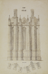 214450 Plattegrond en opstand van de koorkapellen vanaf de buitenzijde van de Dom te Utrecht, gerestaureerd volgens het ...